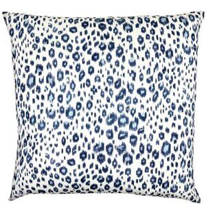 Blue Animal Print Square Pillow